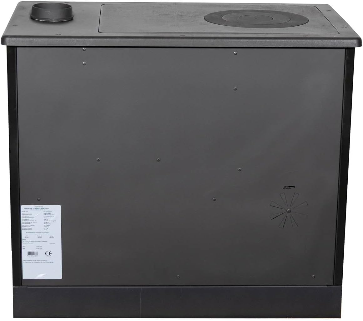 Kaminofen mit Backfach und Herdplatte 4012 Anthrazit Holzofen 8 kW Holz Ofen Mehrfachbelegung Kamin Heizofen Küchenherd