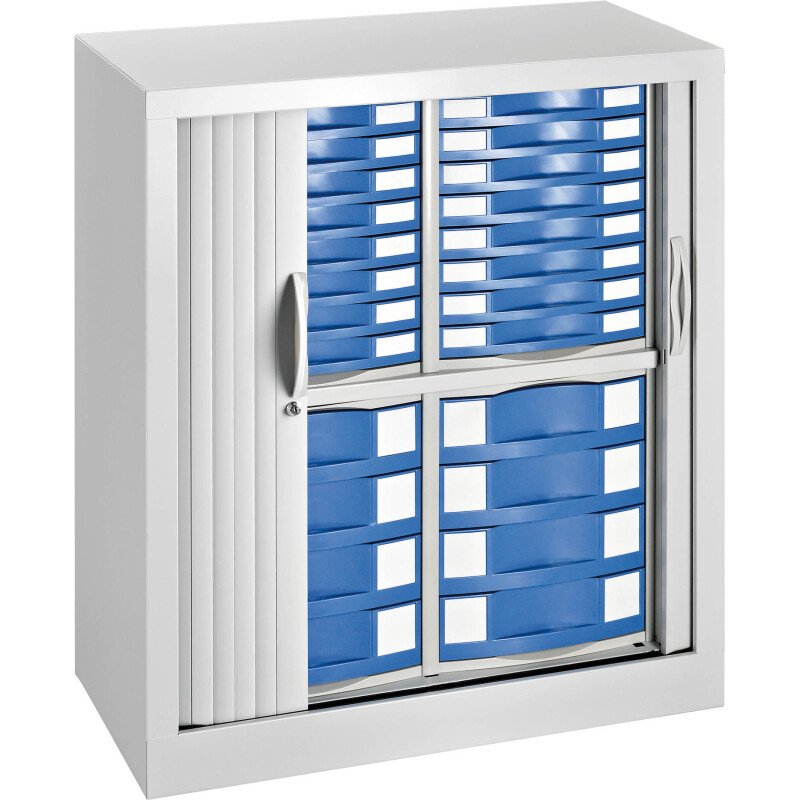 Armoire à rideaux hauteur 100 cm - 24 tiroirs