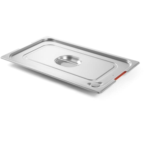 Lokk til GN Profi Line beholder med silikonforsegling og utskjæring for GN1/3 håndtak 325x176mm stål - Hendi 804339
