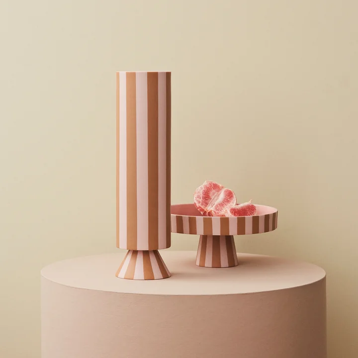 OYOY - Toppu Tablett, Ø 27 x H 9 cm, schwarz / weiss