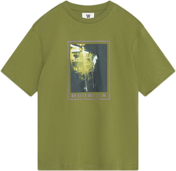 Wood Wood Asa Spray Paint T-shirt GOTS Fatique green