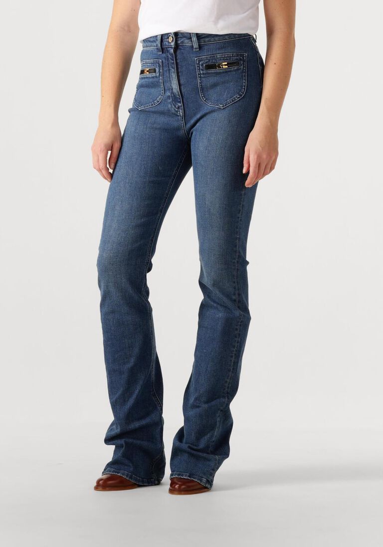 blauwe elisabetta franchi flared jeans jeans trousers