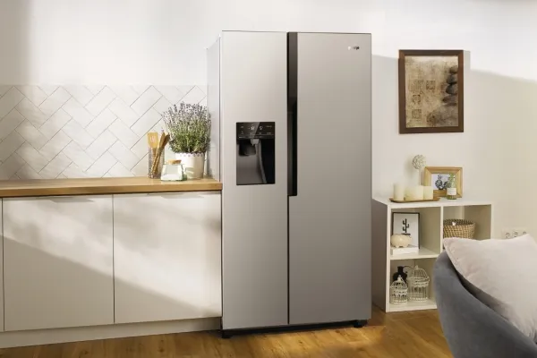 Gorenje NRS9182VX1 - Køleskab/fryser - side-by-side med vanddispenser, isdispenser - bredde: 90.8 cm - dybde: 67.9 cm - højde: 179.3 cm - 562 liter - Klasse E - grå