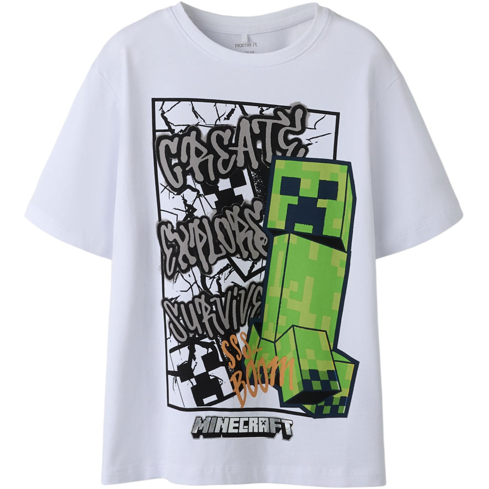 Køb Name It Bright White Nkmmase Minecraft Ss Nreg Top Noos Bfu
