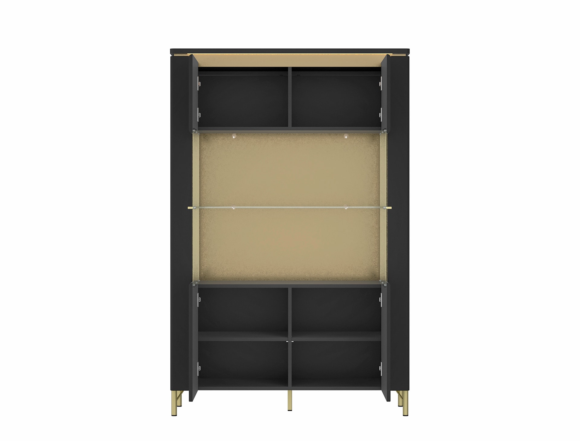 Highboard NORICA 110,4x169,2 cm schwarz matt