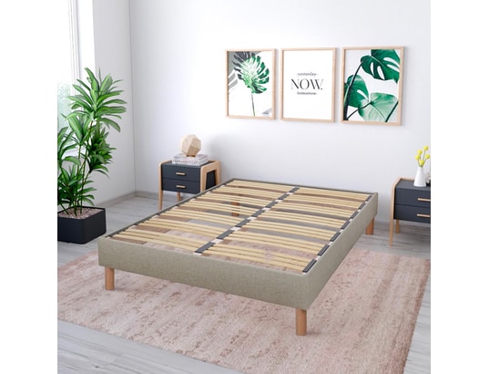 NUIT DE COTON - Sommier 140 x 190 Sommier en kit lino | beige | 140x190 cm