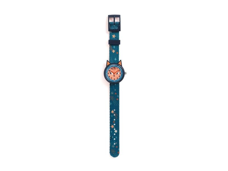DJECO Armbanduhr Eichhörnchen Blau/Mehrfarbig Elegante Quarzuhr für Kinder