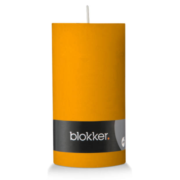Blokker Rustieke Cilinderkaars - 7x13 cm - Okergeel