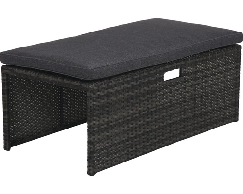 Garden Place Carter 3-in-1 multifunctionele balkonmeubelset, 2-4 zitplaatsen, 4-delig, antraciet rotan, inclusief zitkussens