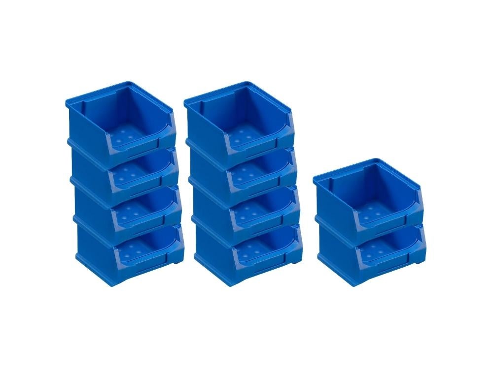 PROREGAL Value Pack 10x Blauwe Opbergdoos 1,0 HxBxD 6 x 10 x 10 cm 0,4 Liter Opbergcontainer
