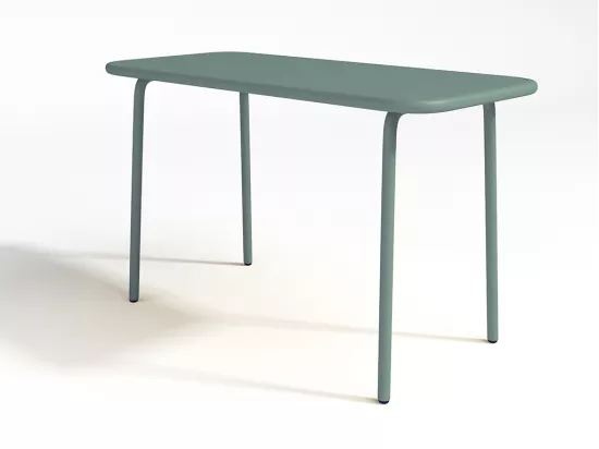 Salle à manger de jardin pour enfants en métal - une table et 4 chaises empilables - Vert amande - POPAYAN de MYLIA