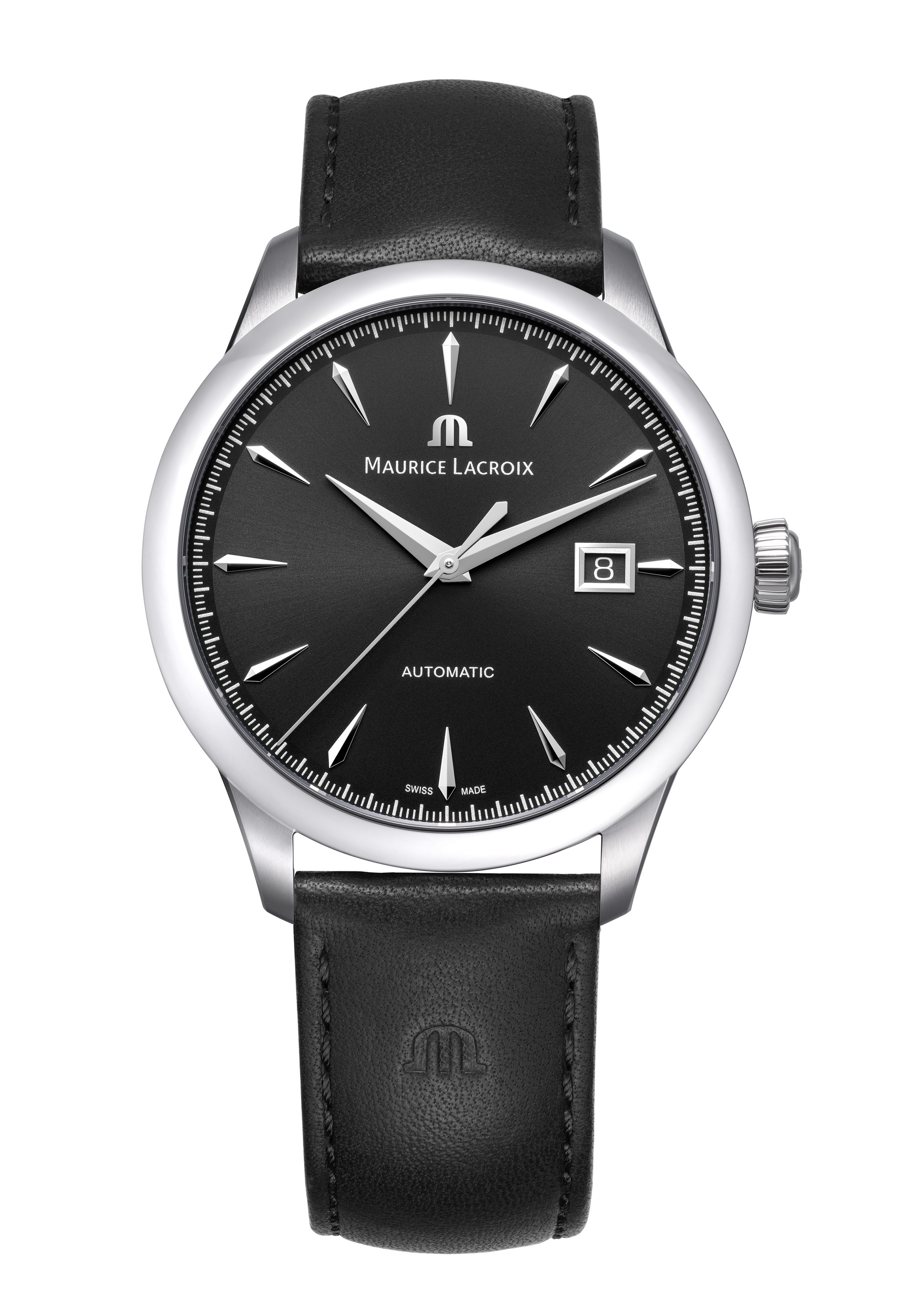 Maurice Lacroix 1975 Automatik Date 40mm Schwarz Leder