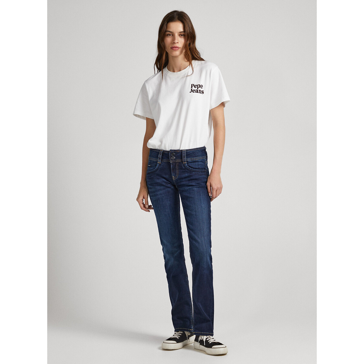PEPE JEANS<br>Calça jeans slim de tamanho padrão com botões duplos Genna