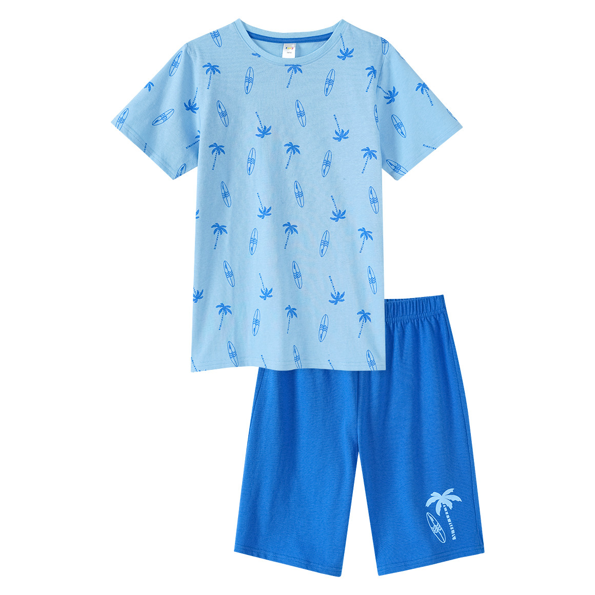 Famy Jungen Shorty mit Allover-Print hellblau / blau