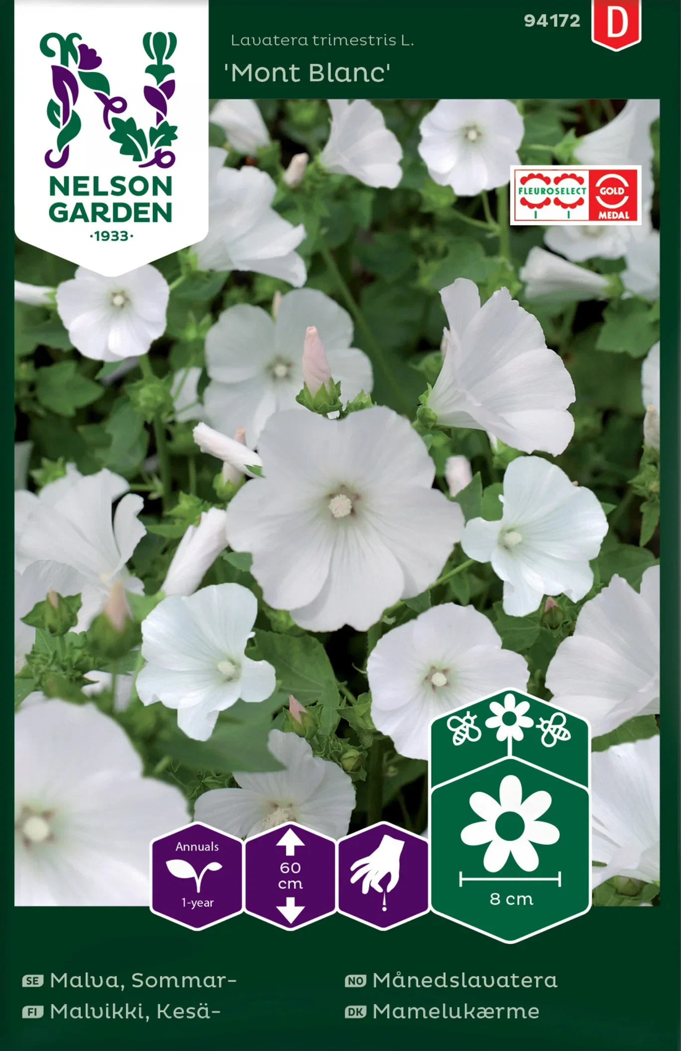Lavatera trimestris 'Mont Blanc' Månedslavatera 'Mont Blanc'