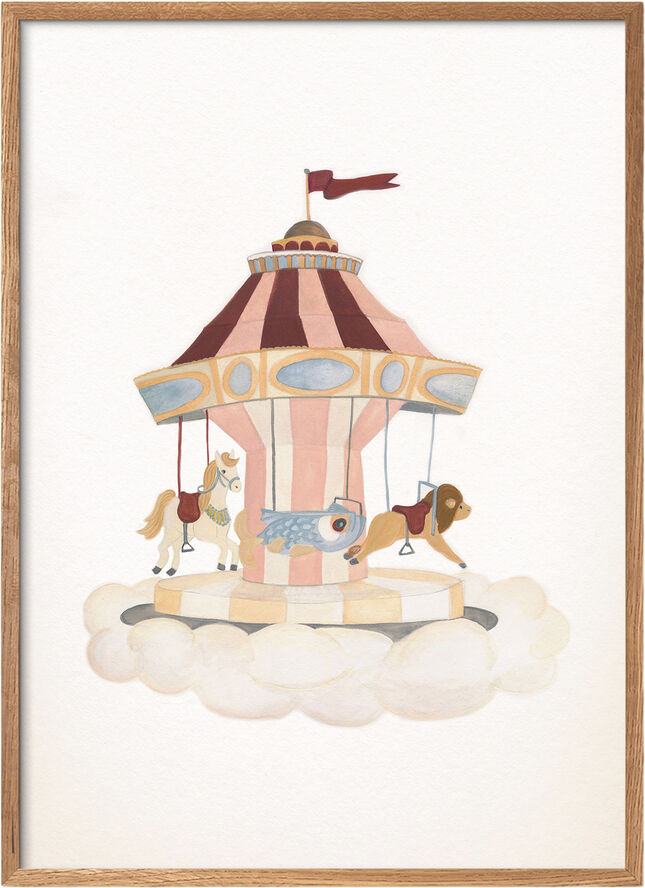 Poster & Frame Tiny Goods - Merry Go Round Flerfarvet