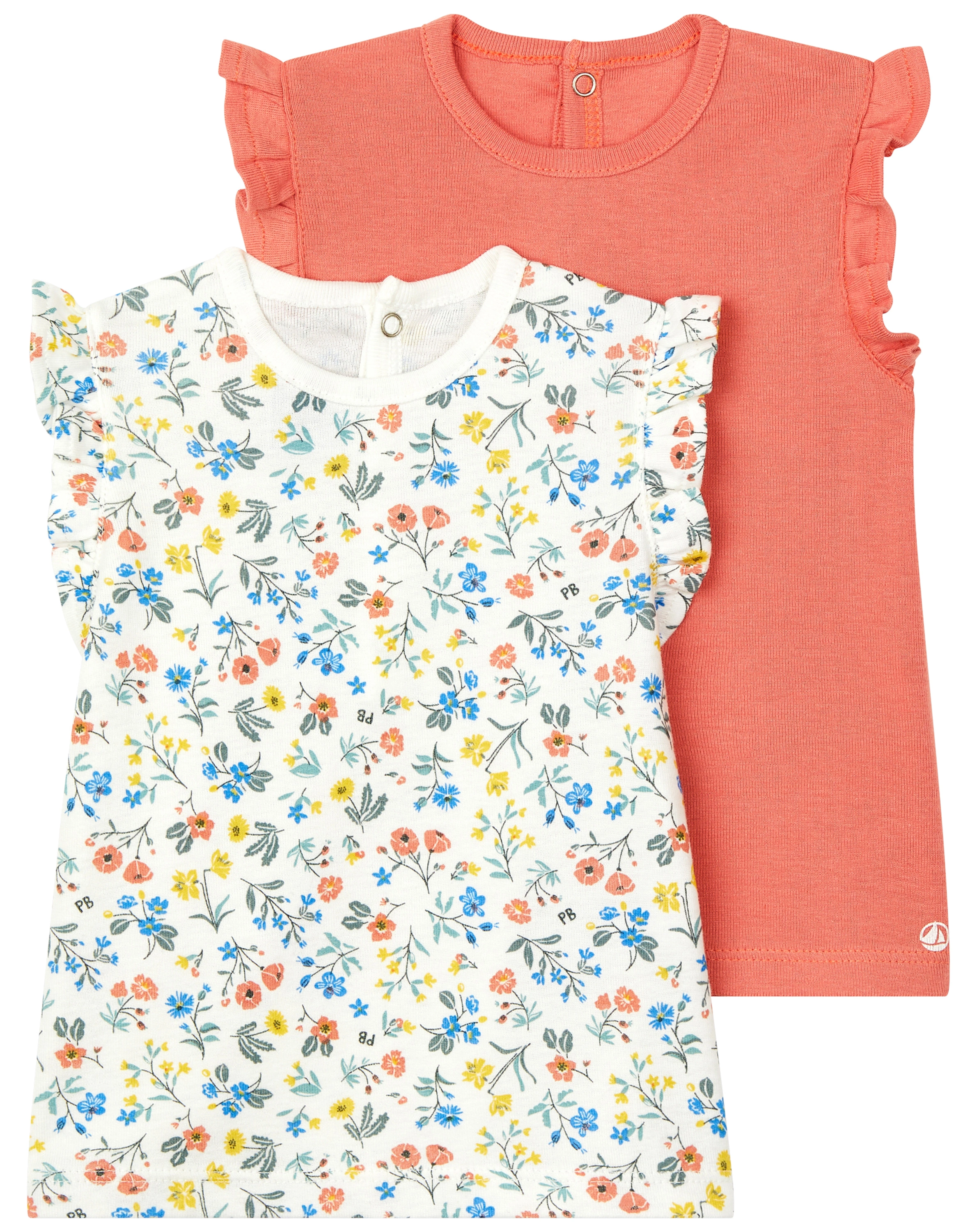 T-Shirt BURGAIN 2er-Pack in marshmallow/papaye