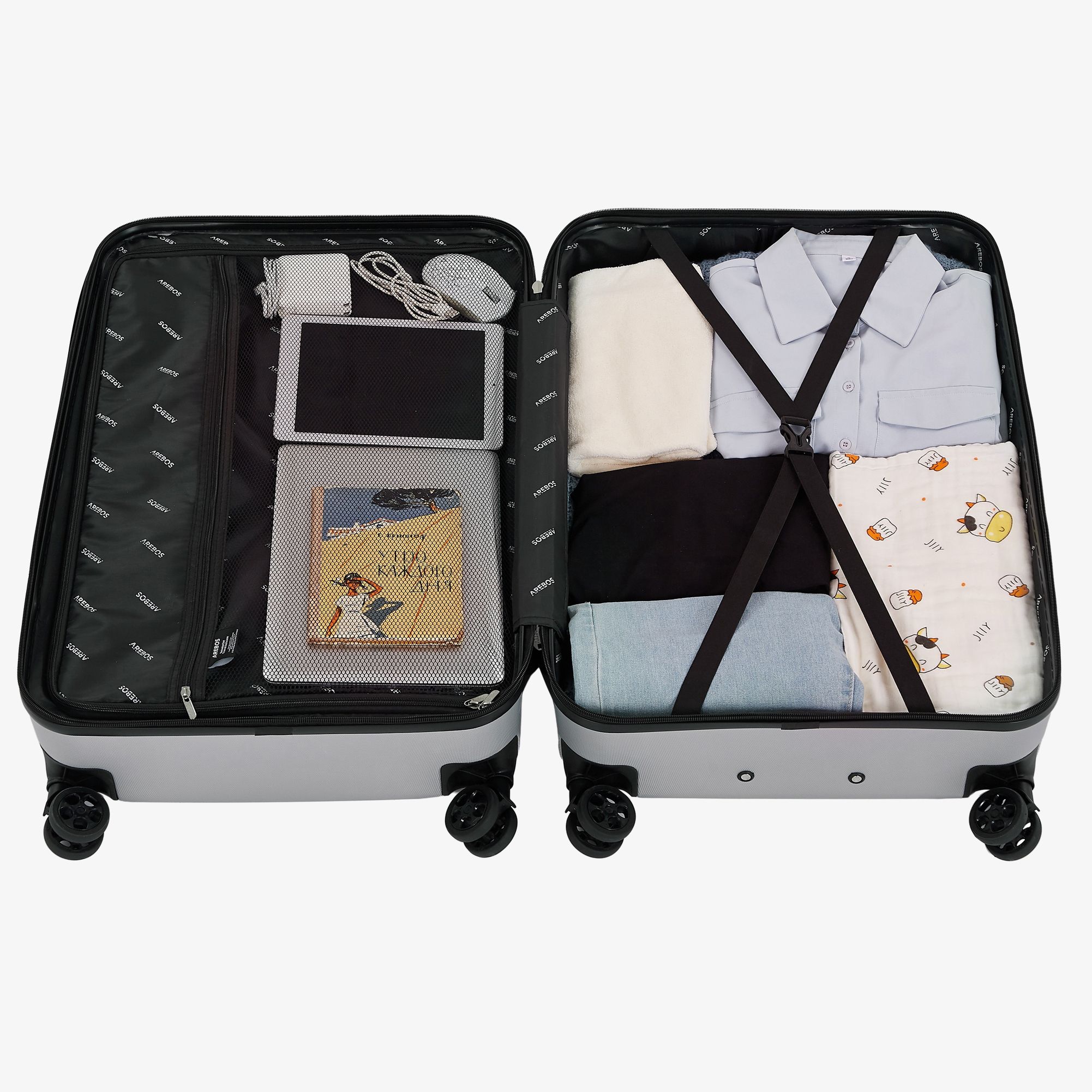4 tlg. Reisekoffer Set Silber