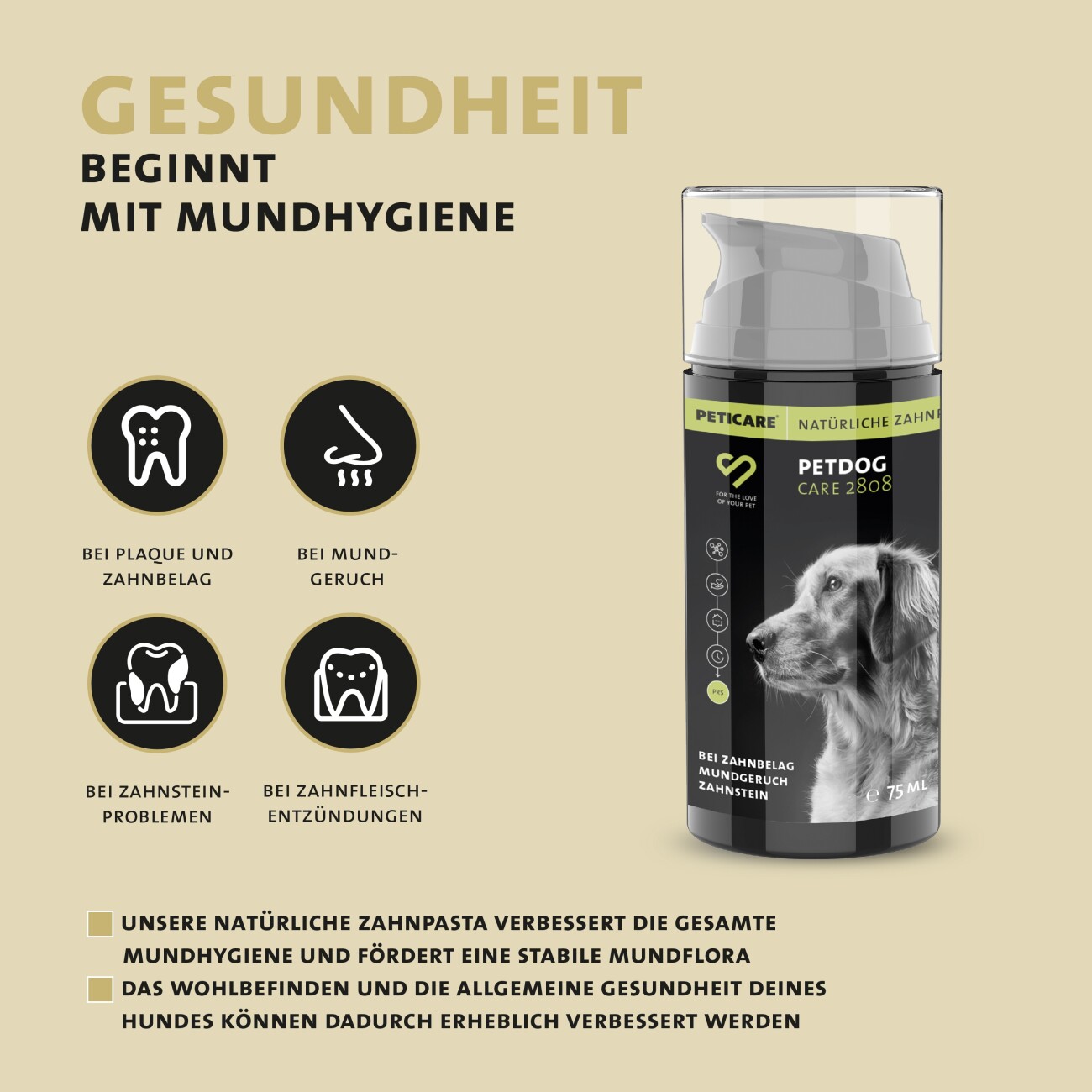 Peticare Zahnpasta, Zahncreme für Hunde