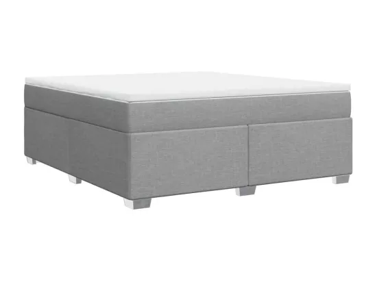 Sommier à lattes de lit avec matelas Gris clair 180x200cm Tissu