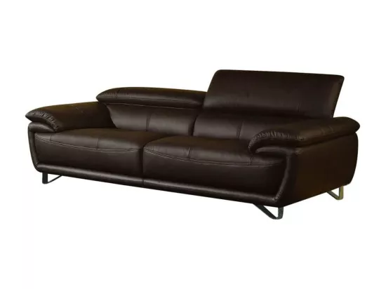 Canapé cuir 3 places BAYA Marron