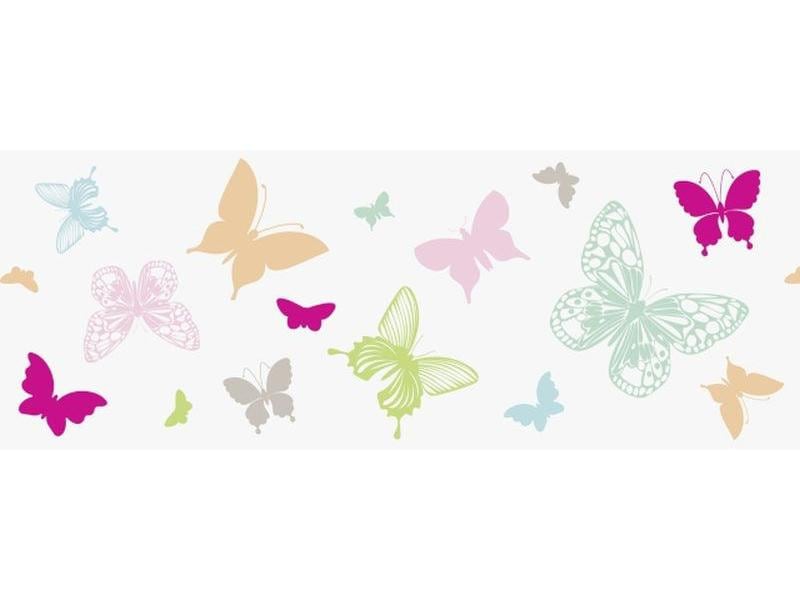 Heyda Fensterbild  Butterflies 1 Stück, Rosa/Mint/Pink/Grün Klebeband Schmetterlinge