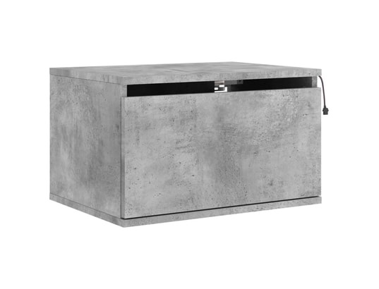 VIDAXL - Table de chevet murale avec lumières led gris béton
