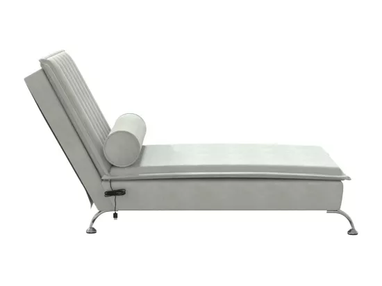 Prolenta Premium - Chaise longue de massage avec traversin gris clair velours