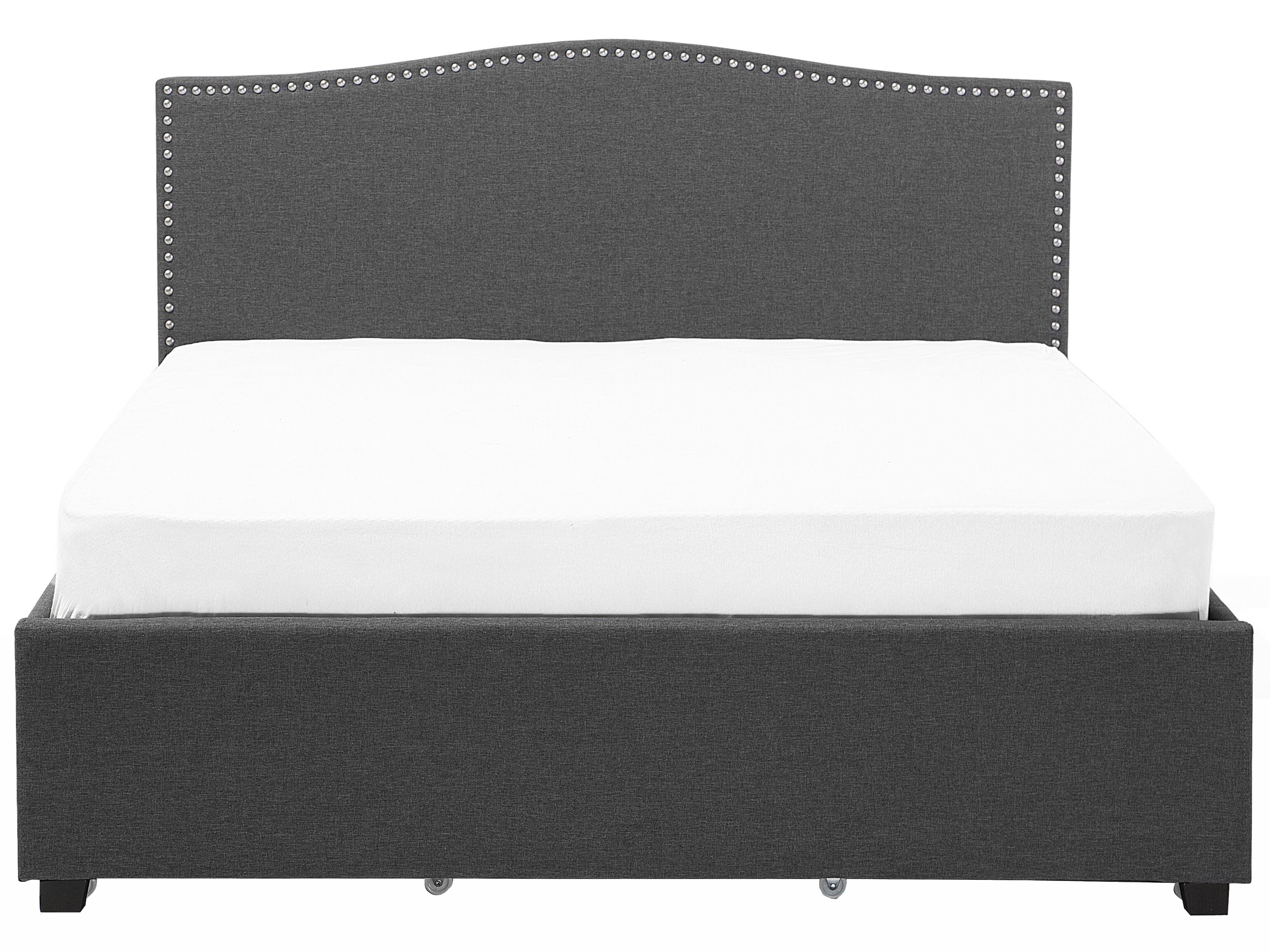 Bed met opbergladen Stof MONTPELLIER 180 x 200 cm Donkergrijs