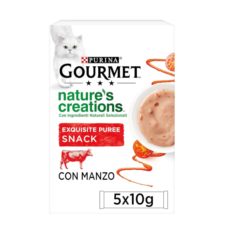 Petisco úmido de carne bovina Gourmet Nature's Creations para gatos