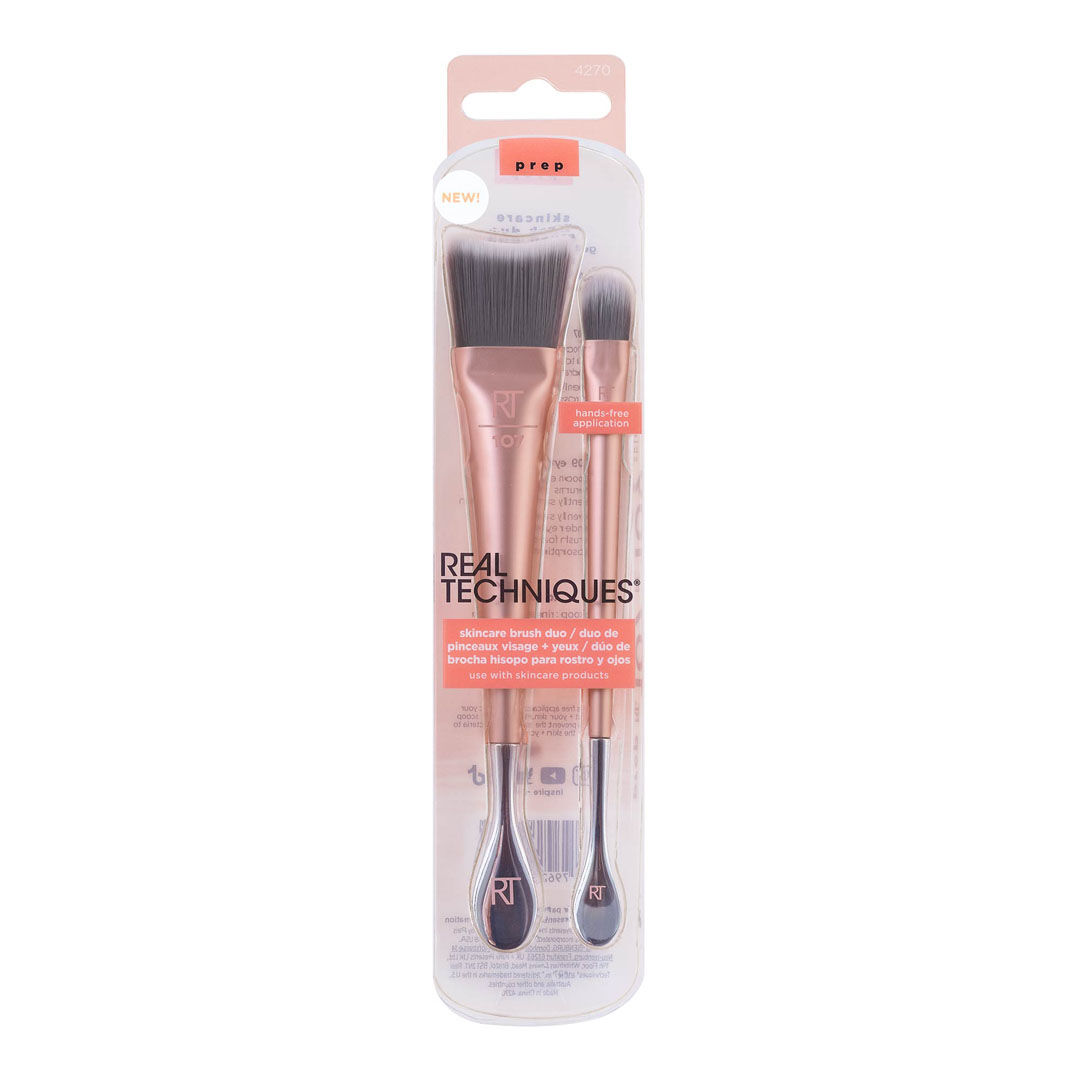 REAL TECHNIQUES  Skincare Brush Duo Set, Face & Eye - 2un