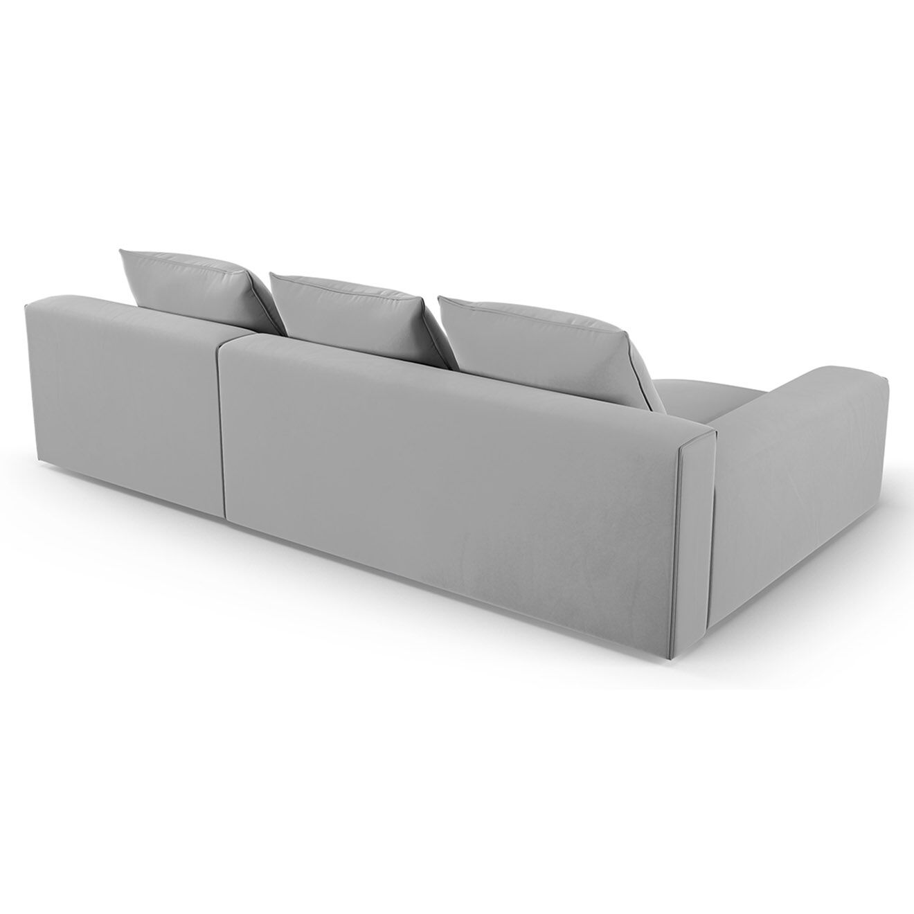 Mazzini Sofas Canapé d'angle Gauche Velours Ivy 4 Places gris clair - 280x137x89 cm
