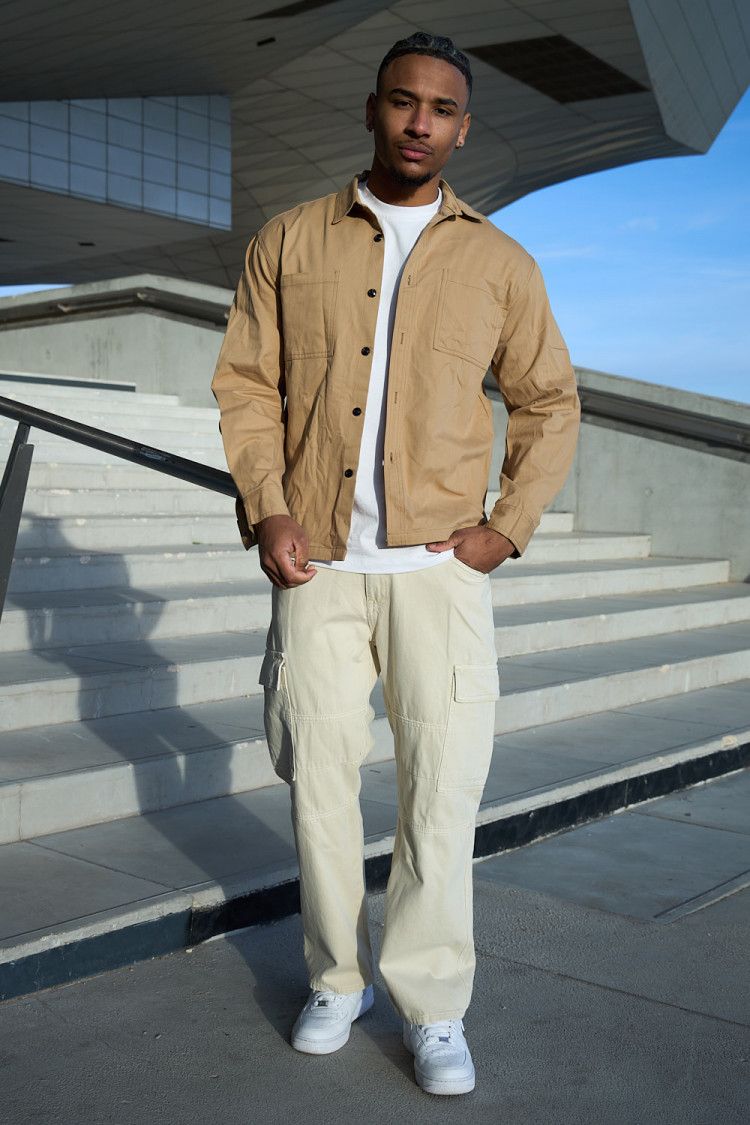 Chemise épaisse camel