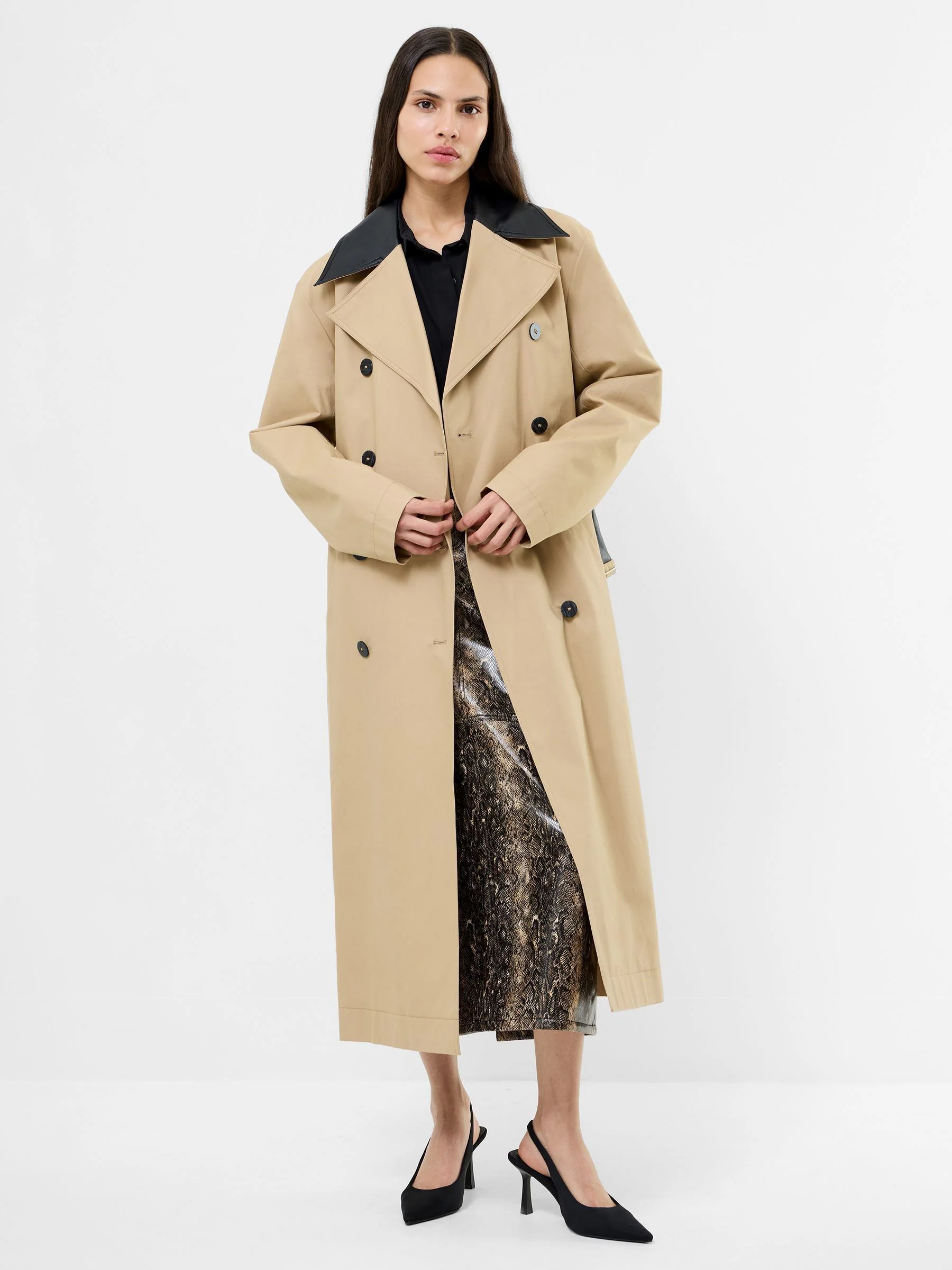French Connection Dasha Cotton Twill Trench Coat