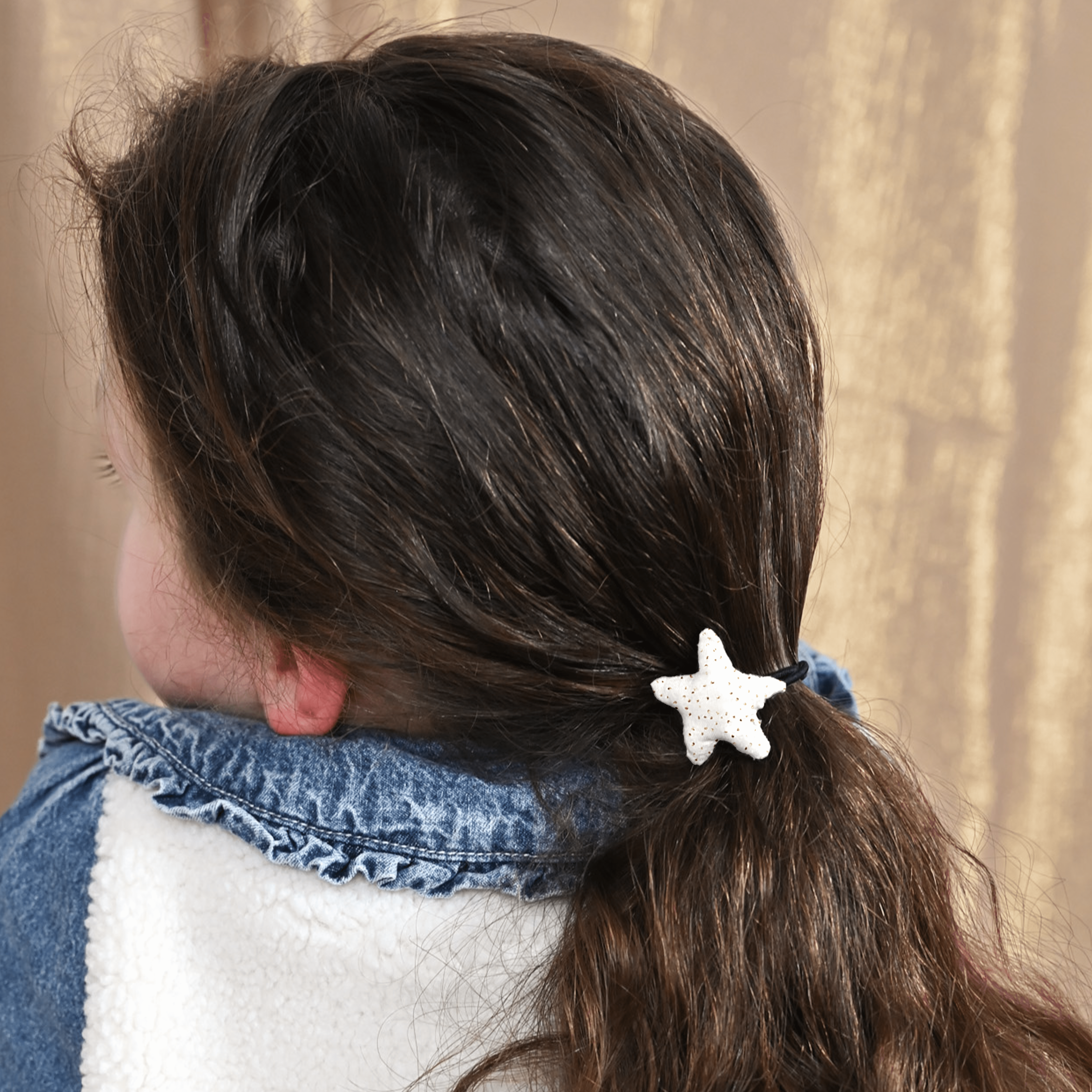 Elastique Cheveux Étoile Blanc Pailleté