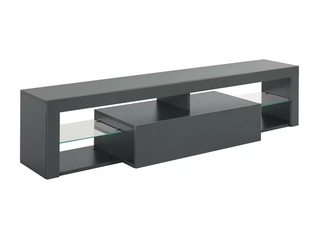 Meuble TV Ugo, Base de Meuble TV, Buffet bas de salon avec 1 porte, 100% Made in Italy, 160x40h35 cm, Anthracite