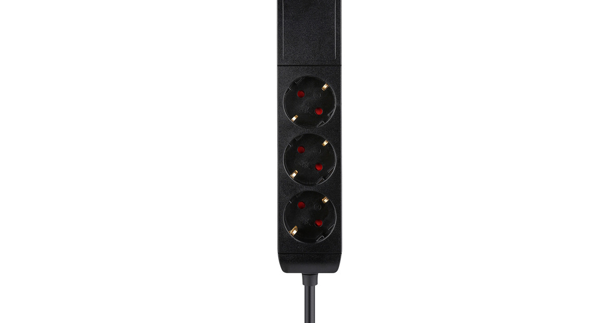 NeomountsDS22-840BL6 Bureaucontactdoos met klem en USB-C en USB-A poorten - Quick-charge stekkerdoos  (Zwart)
