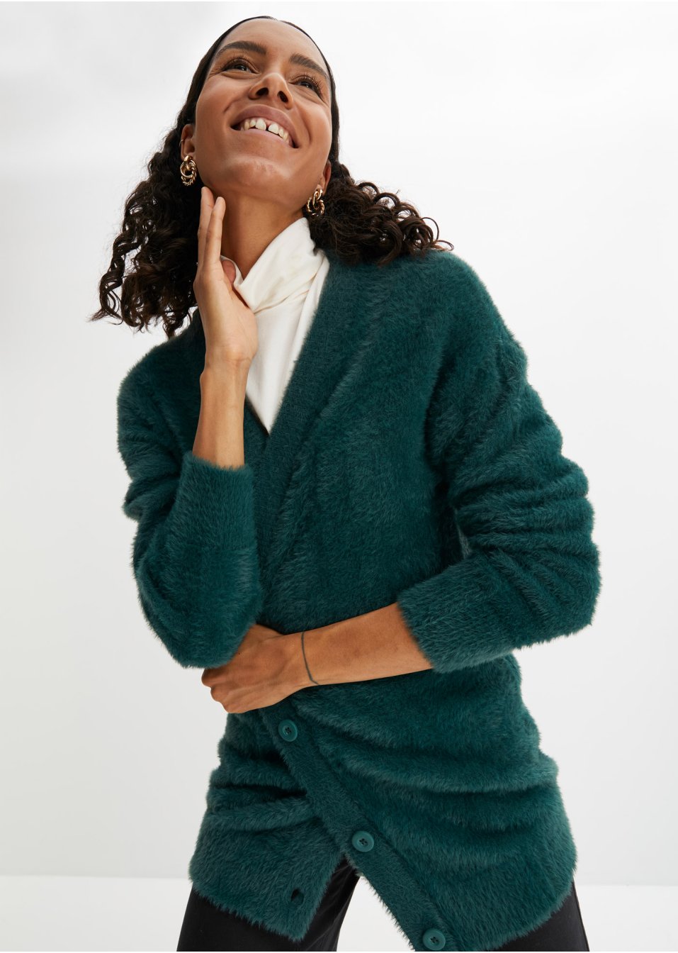 Gilet en maille duveteuse