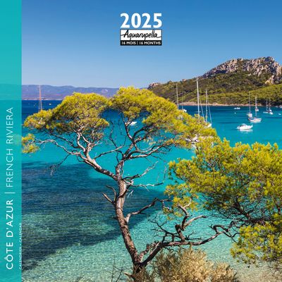 Calendrier mensuel 30x30 cm - 16 mois - Côte d'Azur