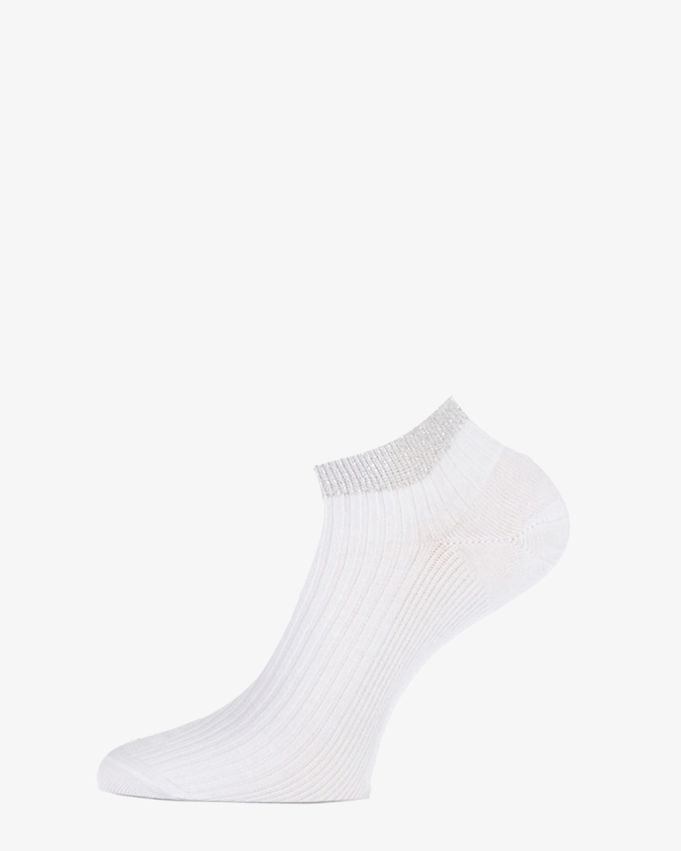 Marcmarcs Amsterdam 2-Pack Wit/Zilver Dames Sneakersokken