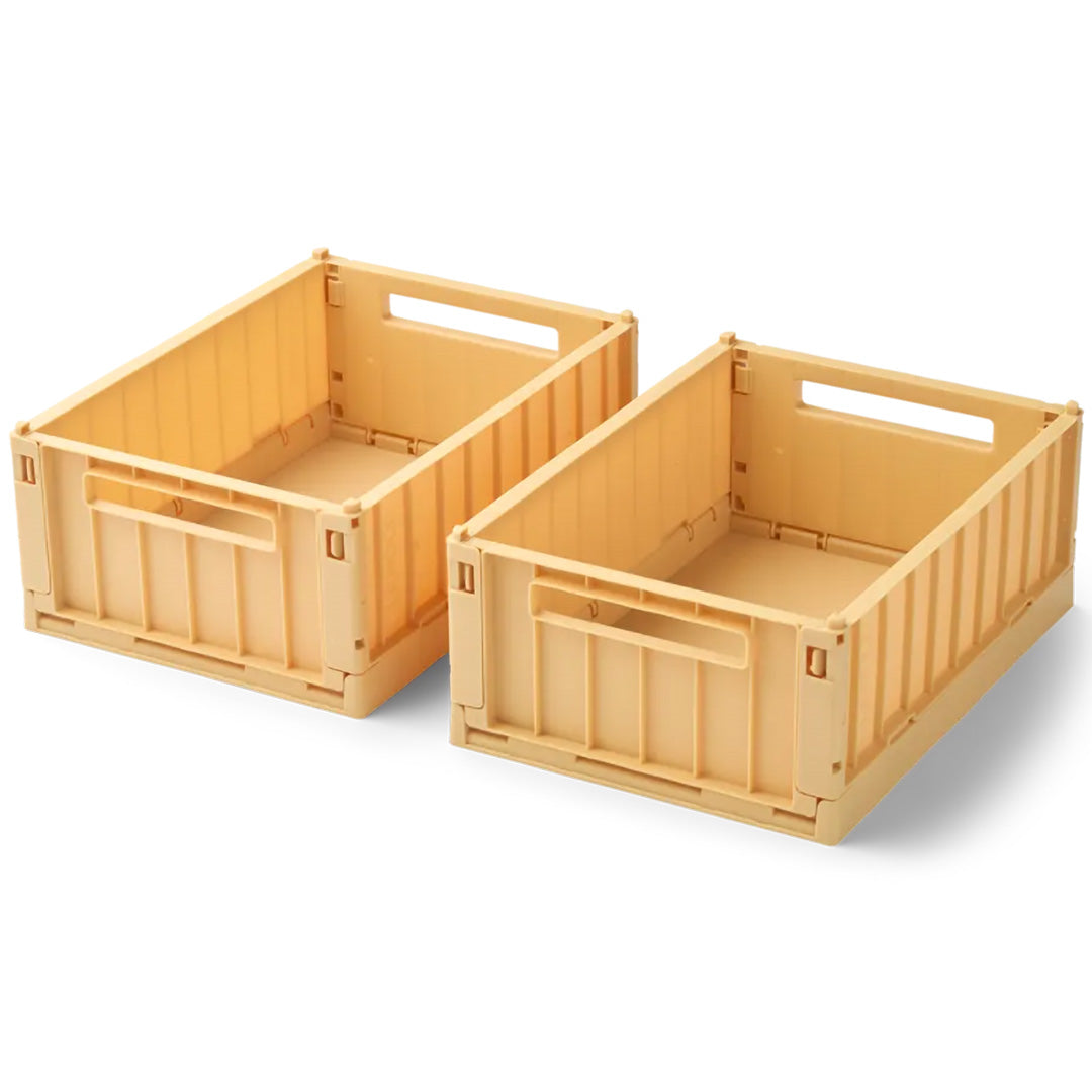 liewood opbergkrat weston - lemon yellow - 5 liter - 2st