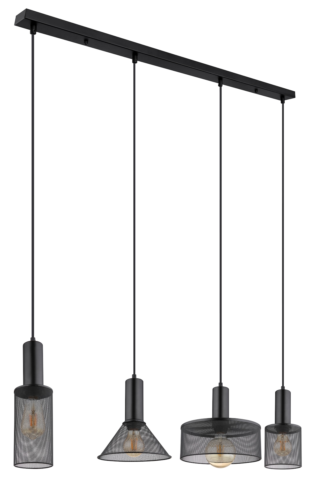 GLOBO Retrofit Balkenpendel JEDD 4-flg schwarz