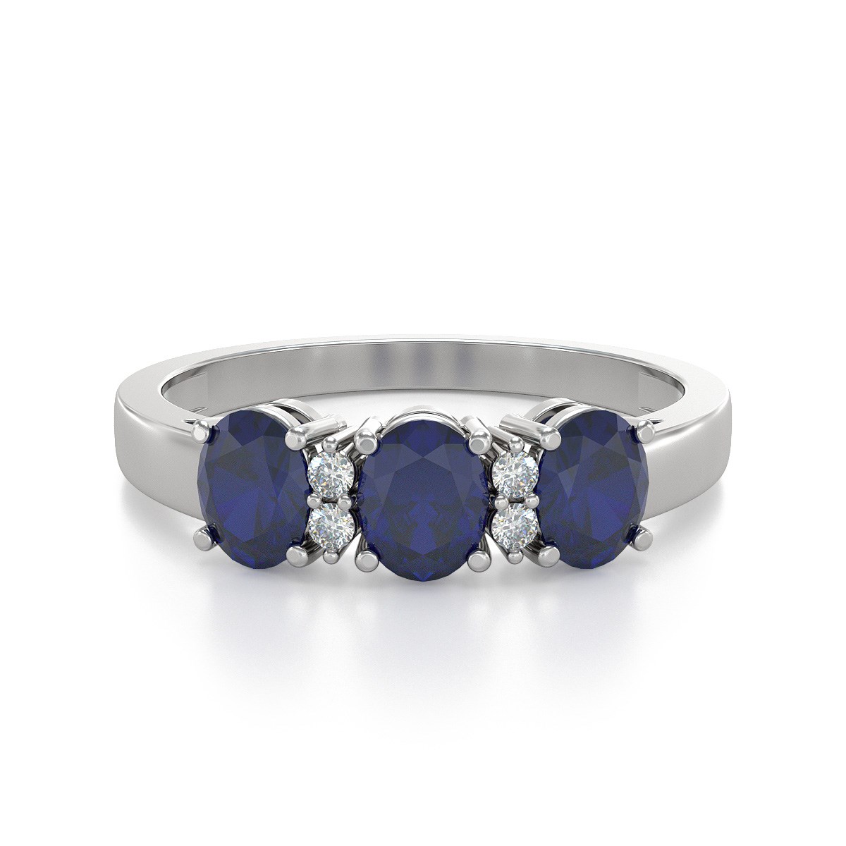 Bague ADEN Or 585 Blanc Saphir et diamants 2.25grs