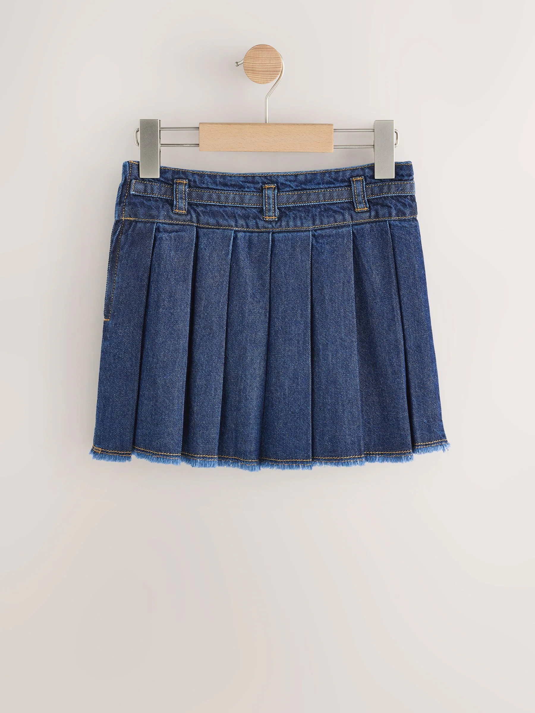 Donkere wassing - Geplooide denim rok (3-16jr)