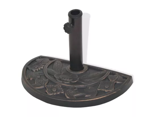 Socle de parasol en résine demi-cercle Bronze 9 kg