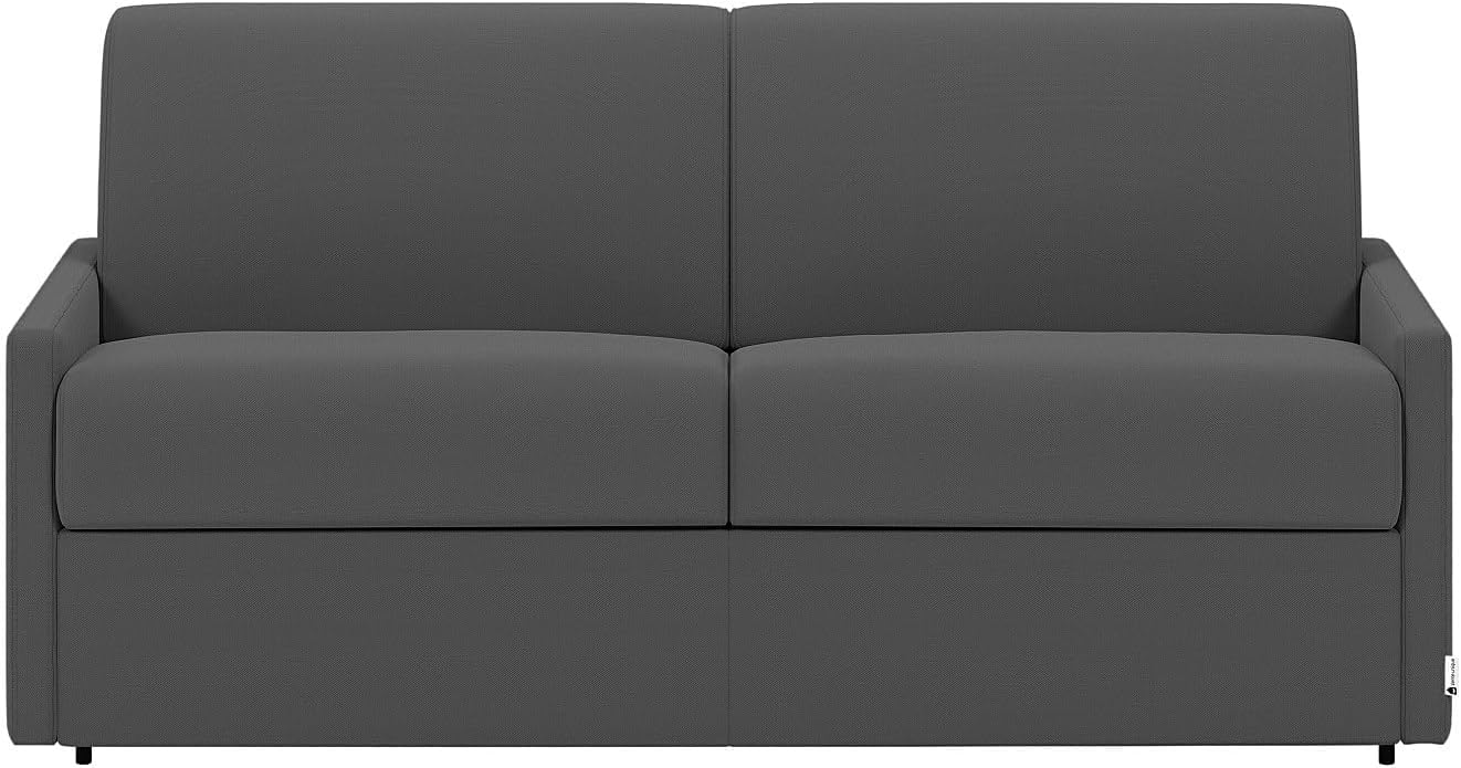 Vente-unique-Schlafsofa 3-Sitzer - Liegefläche: 140 cm - Matratzenhöhe: 22 cm mit Memory Schaum - Stoff - Grau - CALIFE