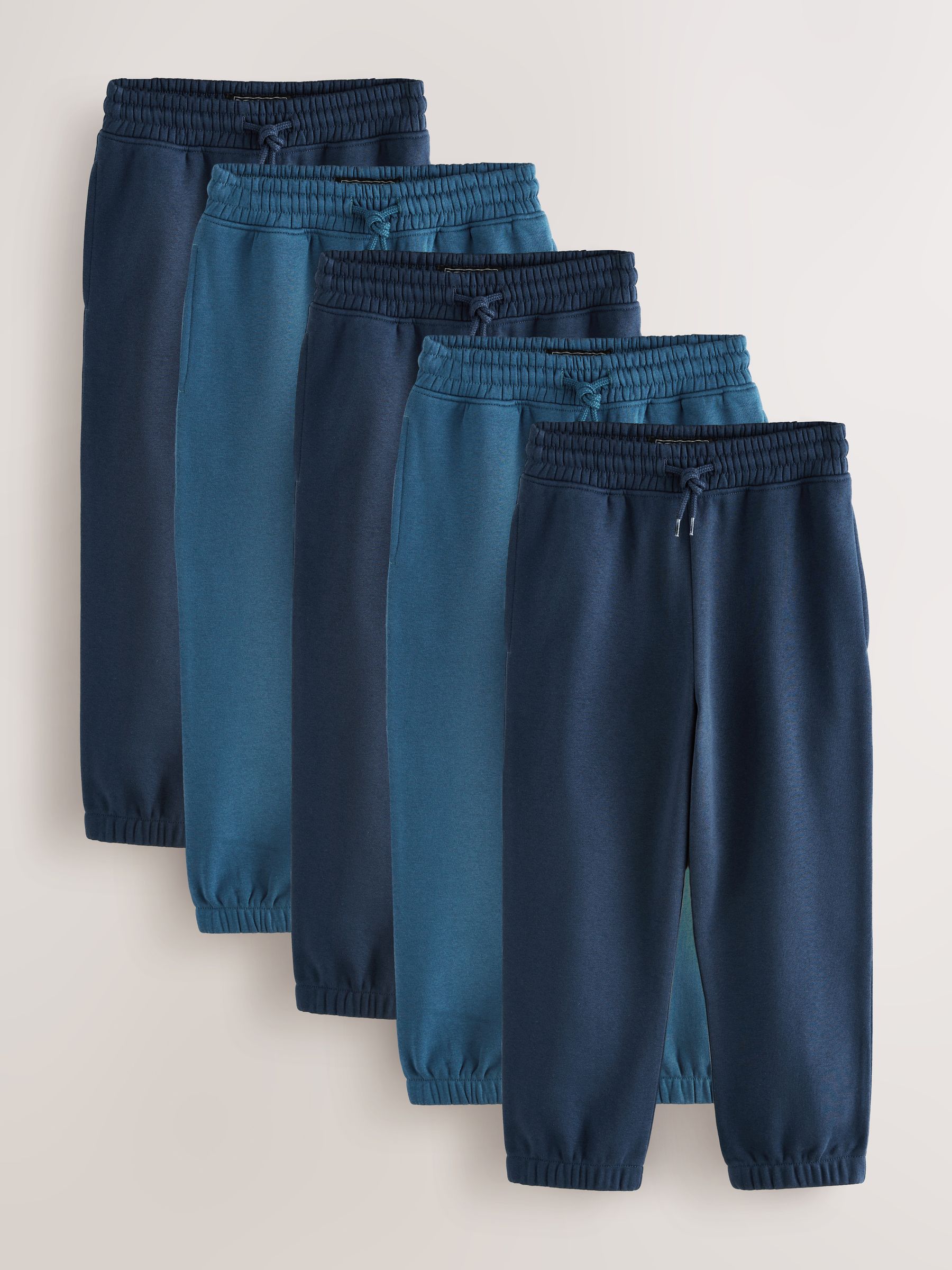 Marineblauw - Basic joggingbroeken, set van 5 (3-16jaar)