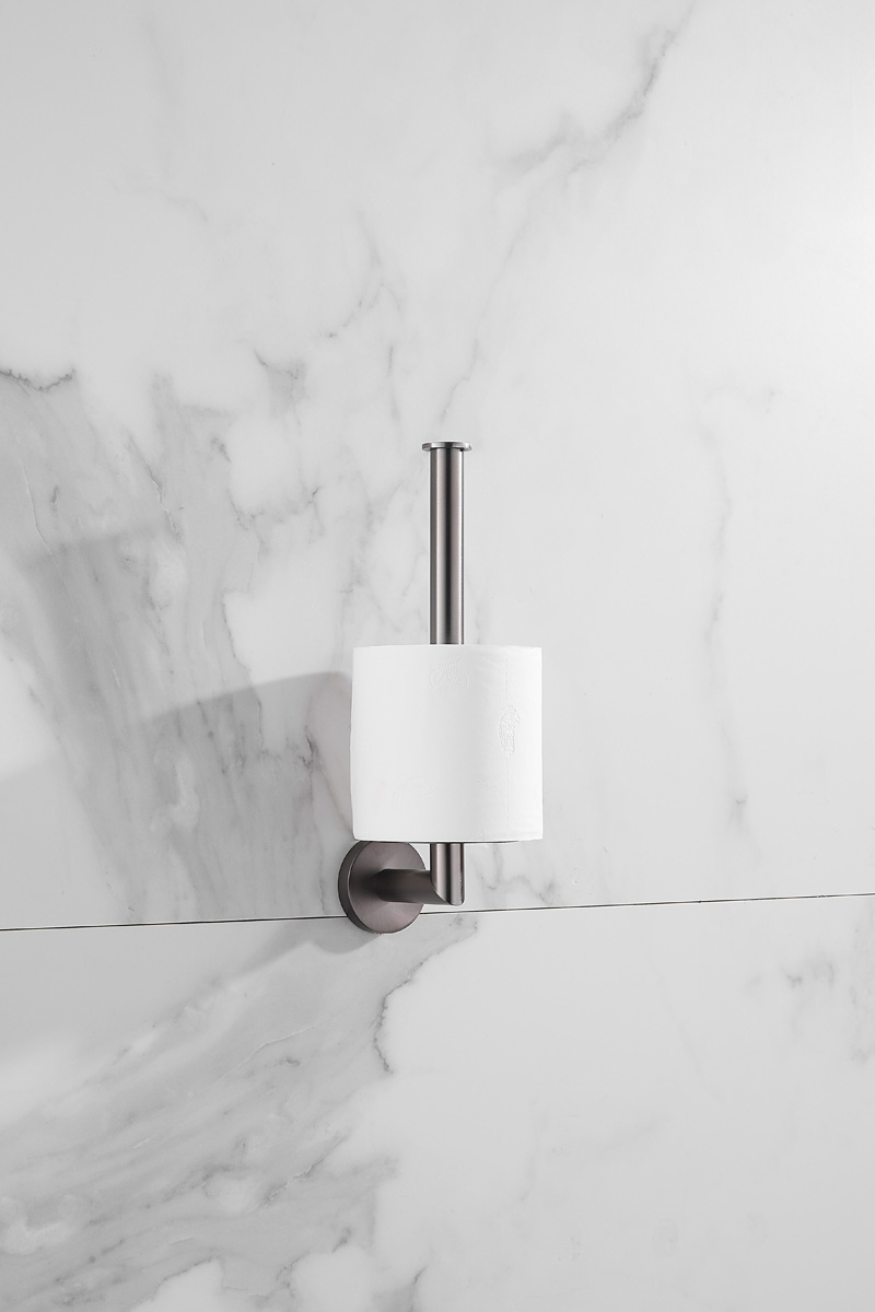 Saniclear Iron dubbele reserve rolhouder verouderd ijzer - gunmetal