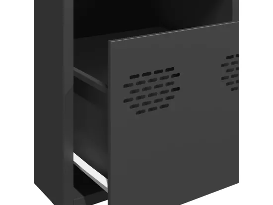 Buffet haut noir 39x35x103,5 cm acier