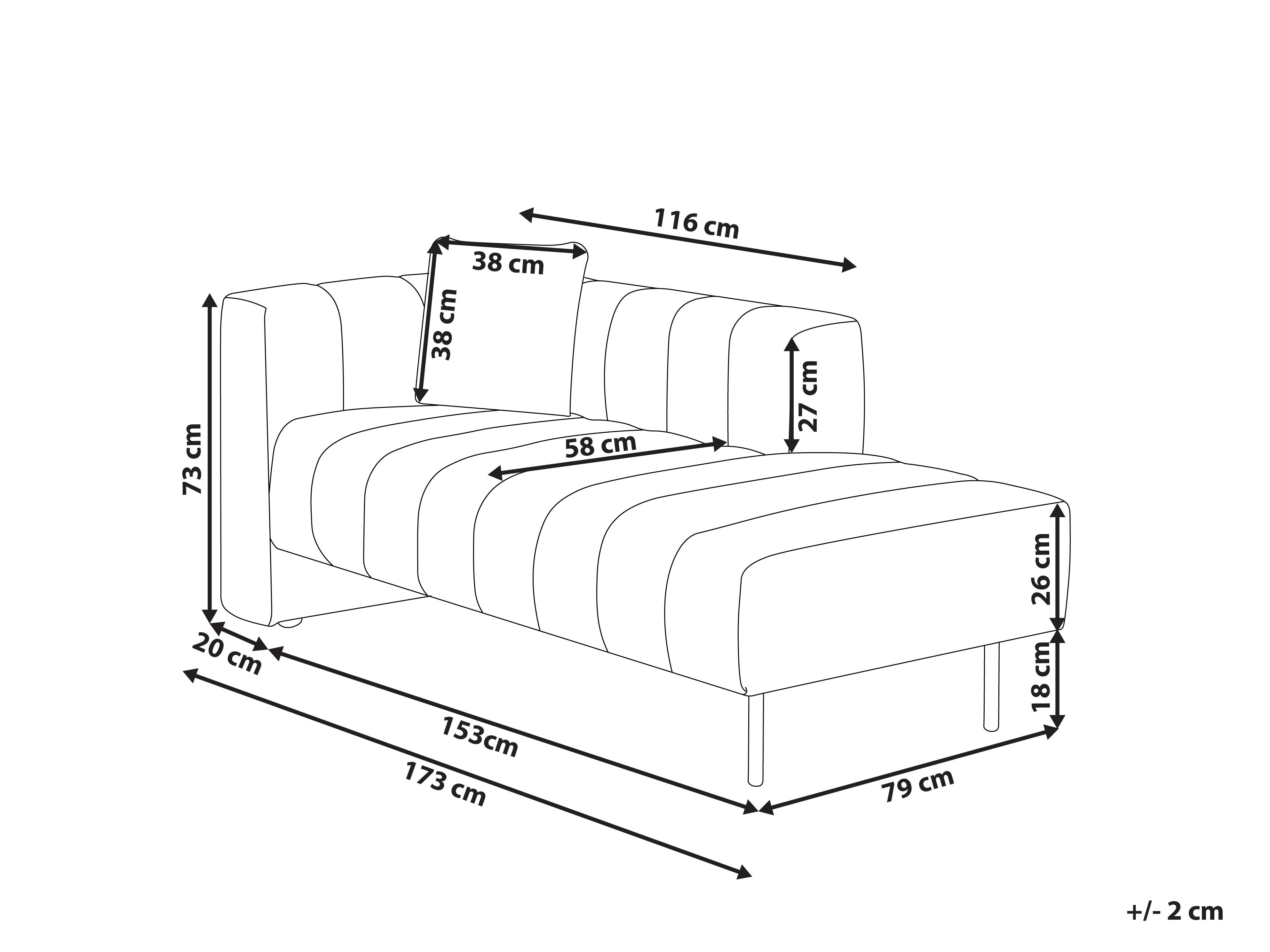 Linkszijdige chaise longue LANNILS Stof Lichtbruin
